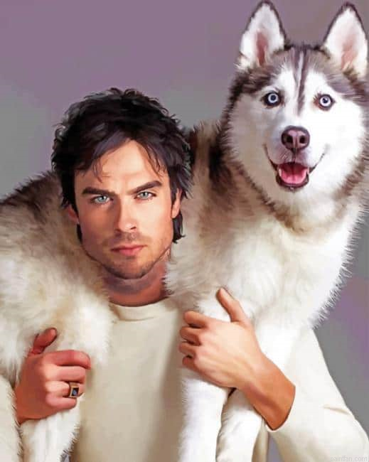 Ian Somerhalder With His Pet Paint By Number.png