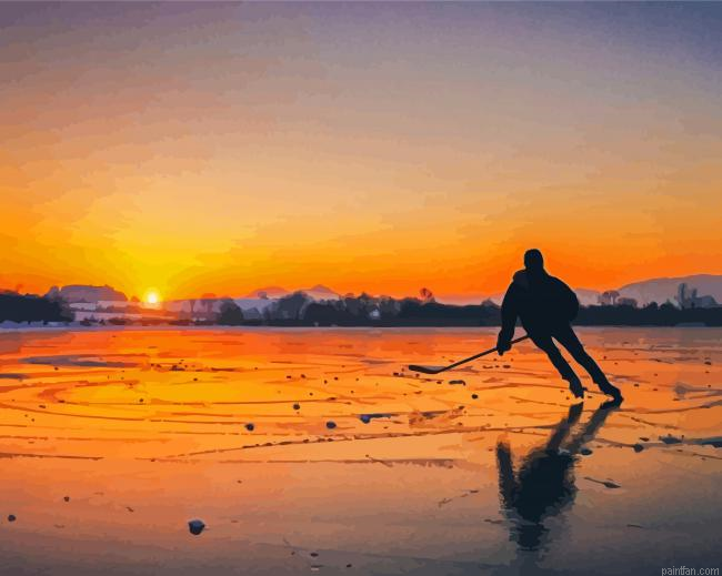 Ice Hockey On Lake Paint By Numbers.png