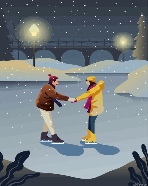 Illustration Couple Ice Skating Paint By Number.png