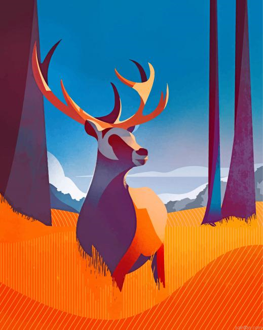 Illustration Deer Paint By Number.png