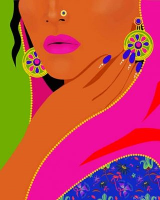 Illustration Indian Woman Paint By Number.png