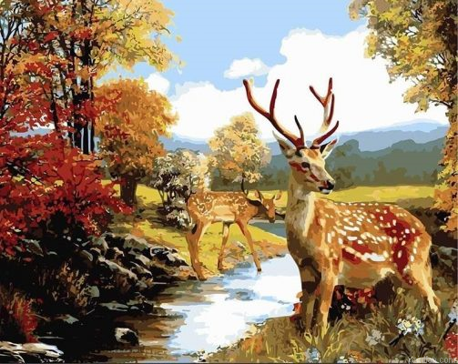 Impalas In River Paint By Numbers.png