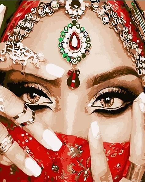 Indian Beauty Paint By Numbers.png