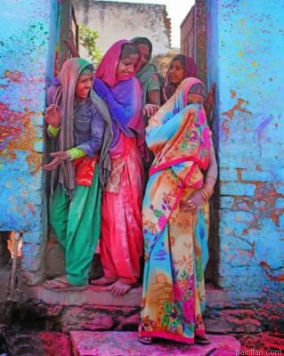 Indian Girl In Holi Color Paint By Number.png