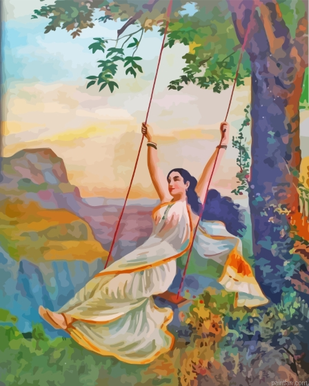 Indian Woman Swing Paint By Numbers.png