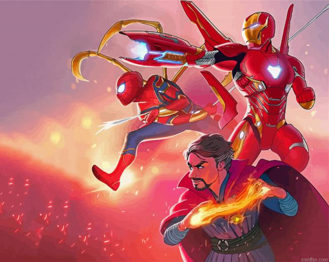 Iron Man And Spiderman Paint By Numbers.png
