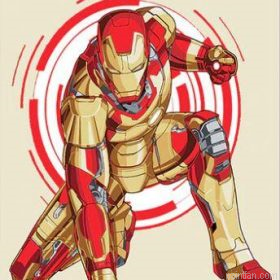 Iron Man Gold Paint By Numbers.png