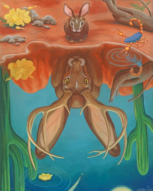Jackalope Bunny Paint By Numbers.png