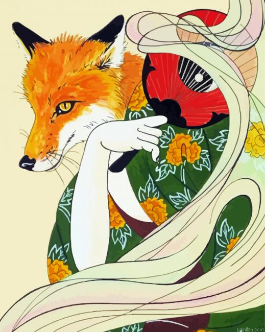 Japanese Human Fox Paint By Numbers.png