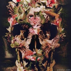Jungle Of Flower Skull Paint By Numbers.png
