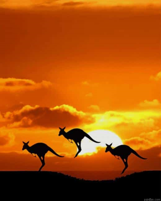 Kangaroos Silhouette Paint By Number.png