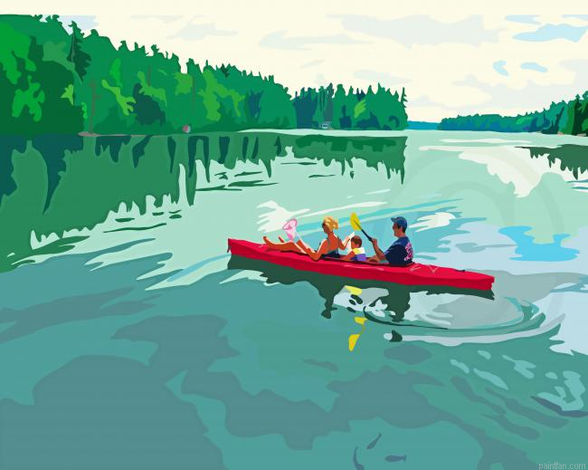 Kayak On A Lake Paint By Numbers.png