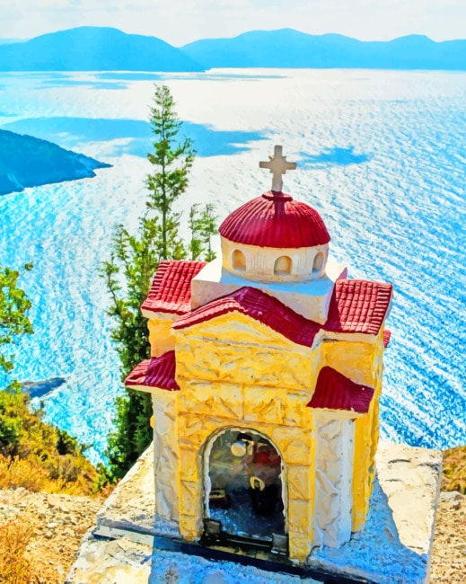 Kefalonia Church Greece New Paint By Numbers.png