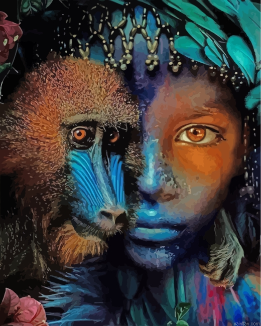 Kid And Monkey Paint By Number.png