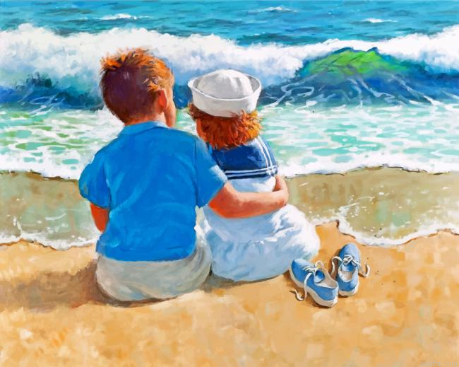Kids In The Beach Paint By Number.png