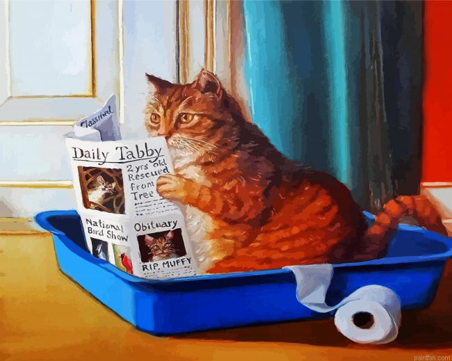 Kitty Reading The Newspaper Paint By Number.png