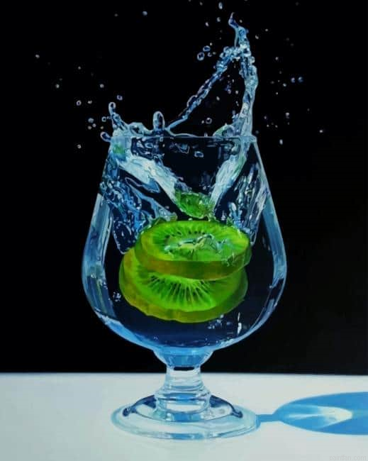 Kiwi Fruit In Water Glass Paint By Numbers.png