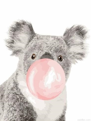 Koala With Gum Paint By Numbers.png
