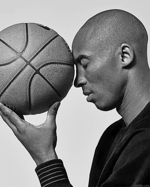 Kobe Bryant Black And White Portrait New Paint By Numbers.png