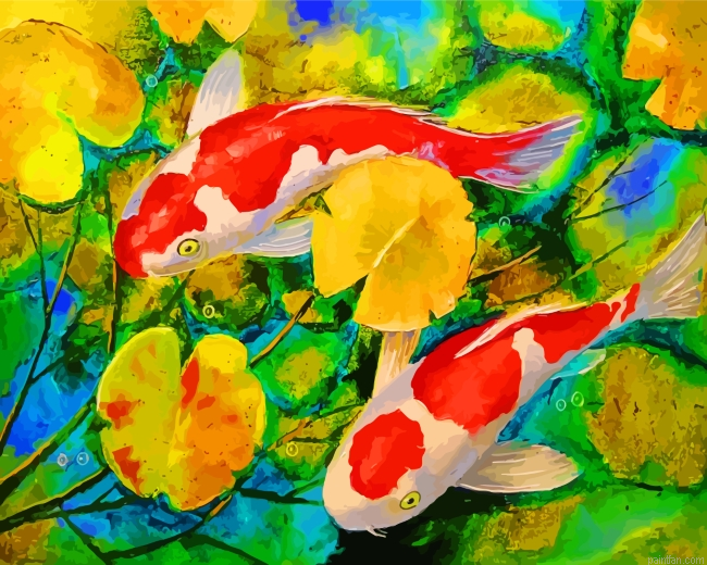 Koi Fish In Pond Paint By Number.png