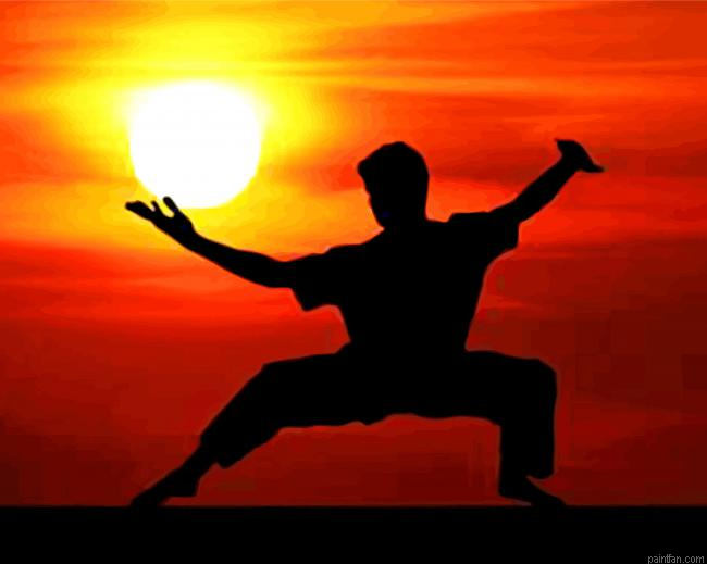 Kung Fu Man Silhouette Paint By Number.png