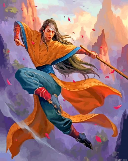 Kung Fu Woman Paint By Number.png