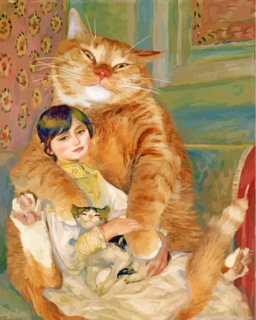 Lady And The Cats Paint By Number.png