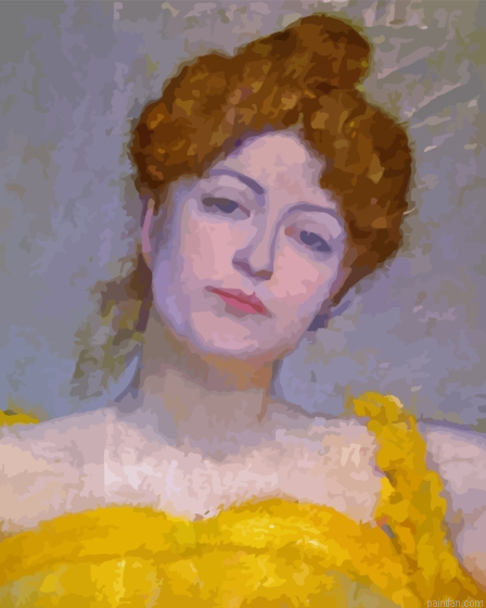 Lady In Yellow Dress Paint By Numbers.png