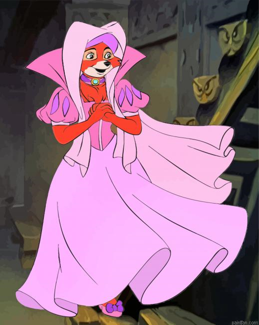 Lady Marian In Pink Dress Paint By Number.png