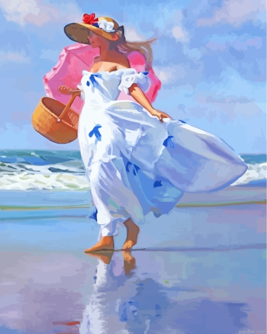 Lady On The Beach Paint By Number.png