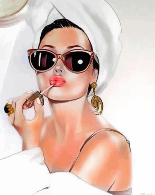 Lady Wearing Lipstick Paint By Number.png