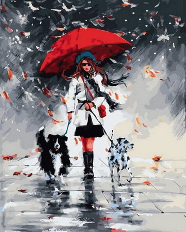 Lady With Dogs Paint By Numbers.png