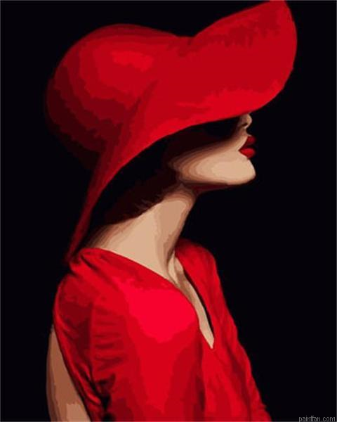 Lady In Hat Paint By Numbers.png