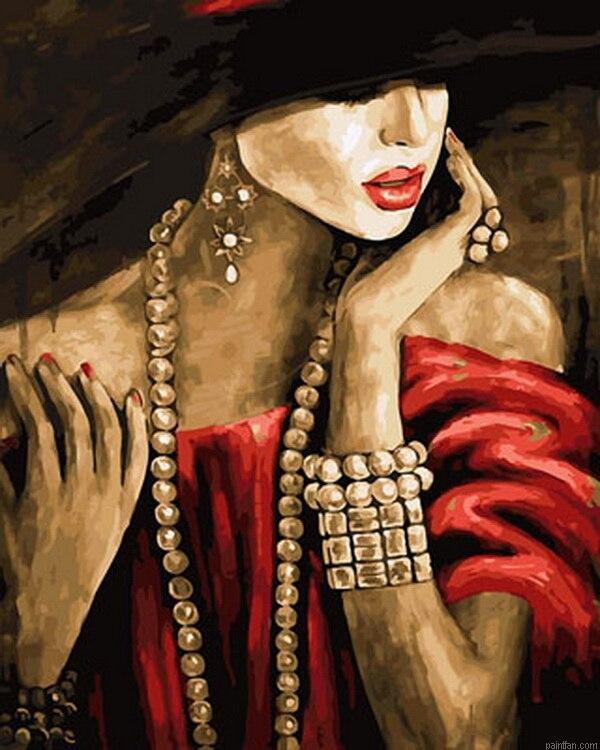 Lady With Jewelry Paint By Numbers.png