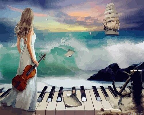 Lady With Violin Paint By Numbers.png
