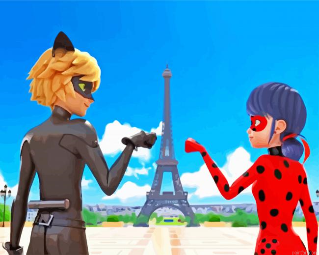 Ladybug And Cat Noir In Paris Paint By Numbers.png
