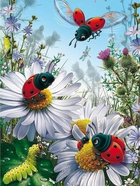Ladybugs On Flowers Paint By Numbers.png