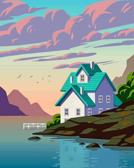 Lake House Illustration Paint By Number.png