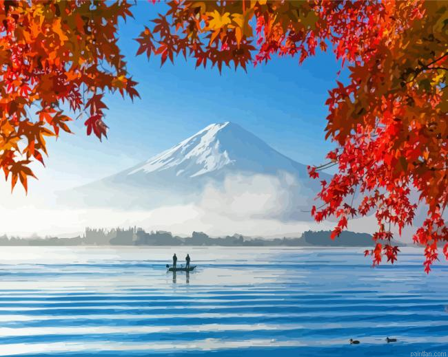 Lake Kawaguchi Japan Paint By Numbers.png