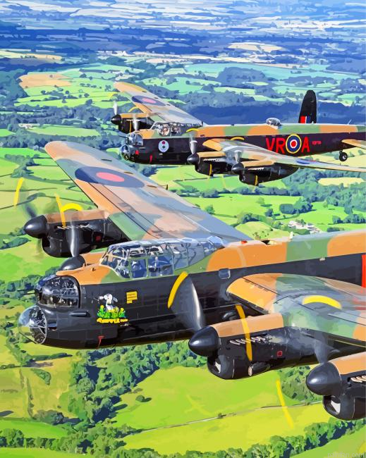 Lancaster Airplanes England Paint By Number.png