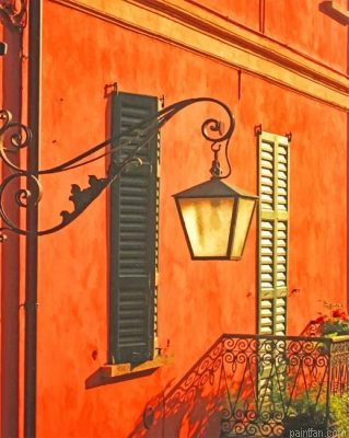 Lantern In Orange Wall Paint By Number.png