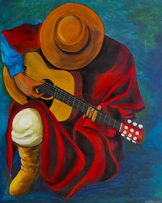 Latino Man Playing Guitar New Paint By Numbers.png