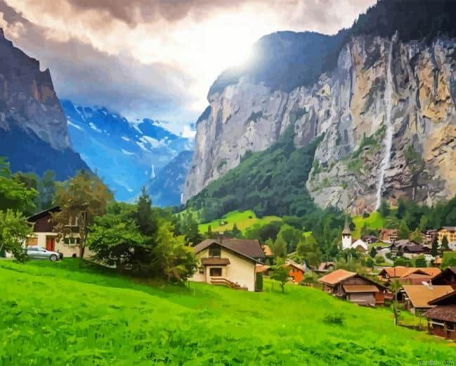 Lauterbrunnen Landscape Paint By Numbers.png