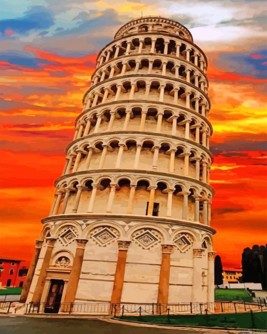 Leaning Tower Of Pisa Italy Paint By Number.png