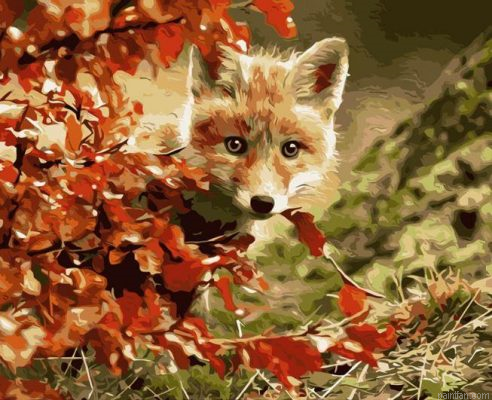 Leaves And Fox Paint By Numbers.png