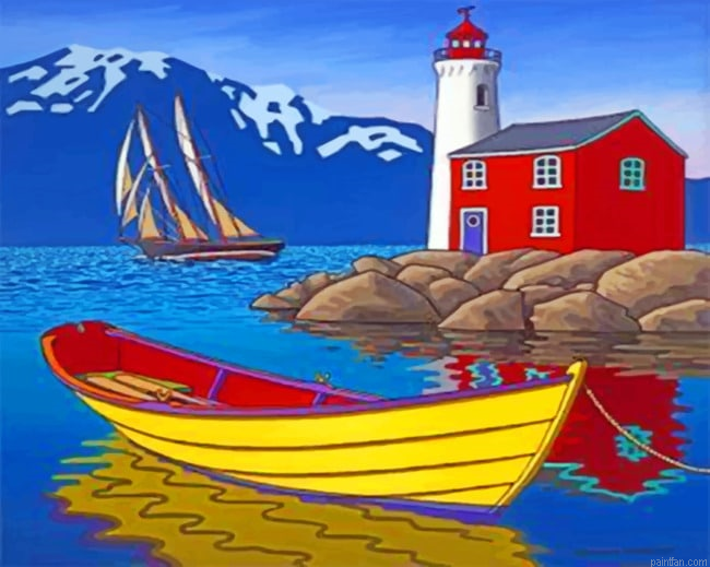 Lighthouse And Boat Seascapes Paint By Numbers.png