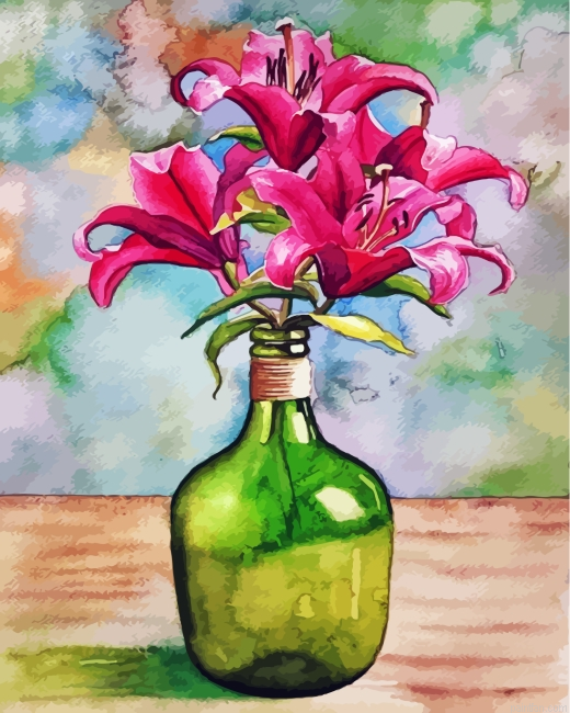 Lilies In Glass Bottle Paint By Number.png