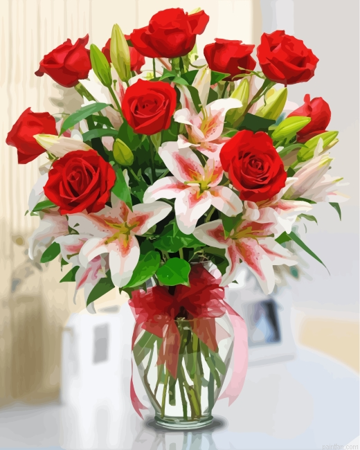Lily And Rose Bouquet Paint By Number.png