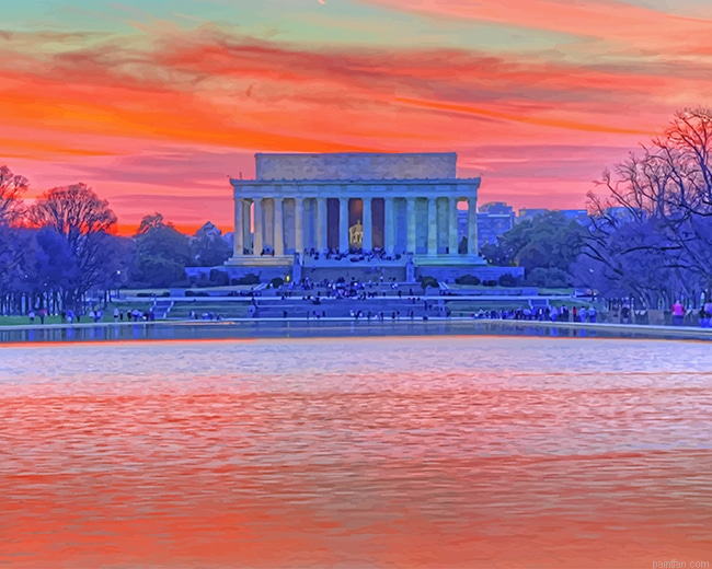 Lincoln Memorial Sunset Washington New Paint By Numbers.png
