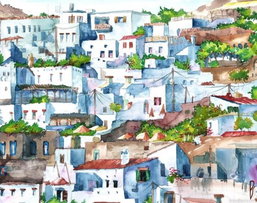 Lindos Village Paint By Numbers.png